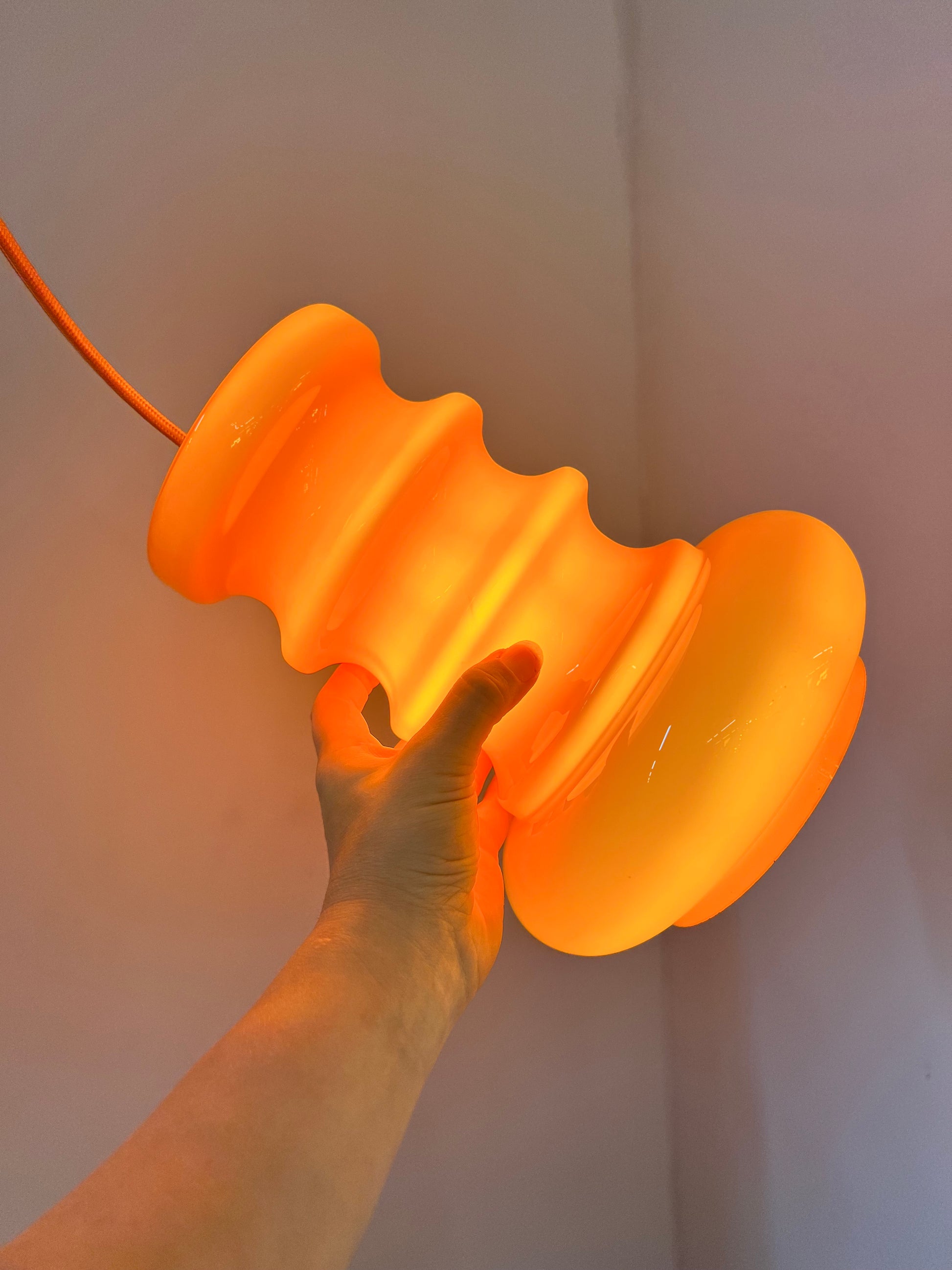 Hängelampe orange Glas