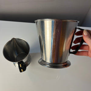 Set: 2x Kanne Edelstahl mit Webgriff aus Dänemark