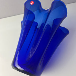 Vase Fazoletto blau Glas von Ancher Iversen