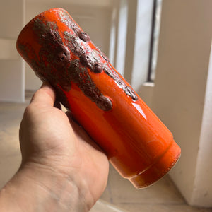 Vase Fat Lava 6-20 orange von Scheurich West Germany