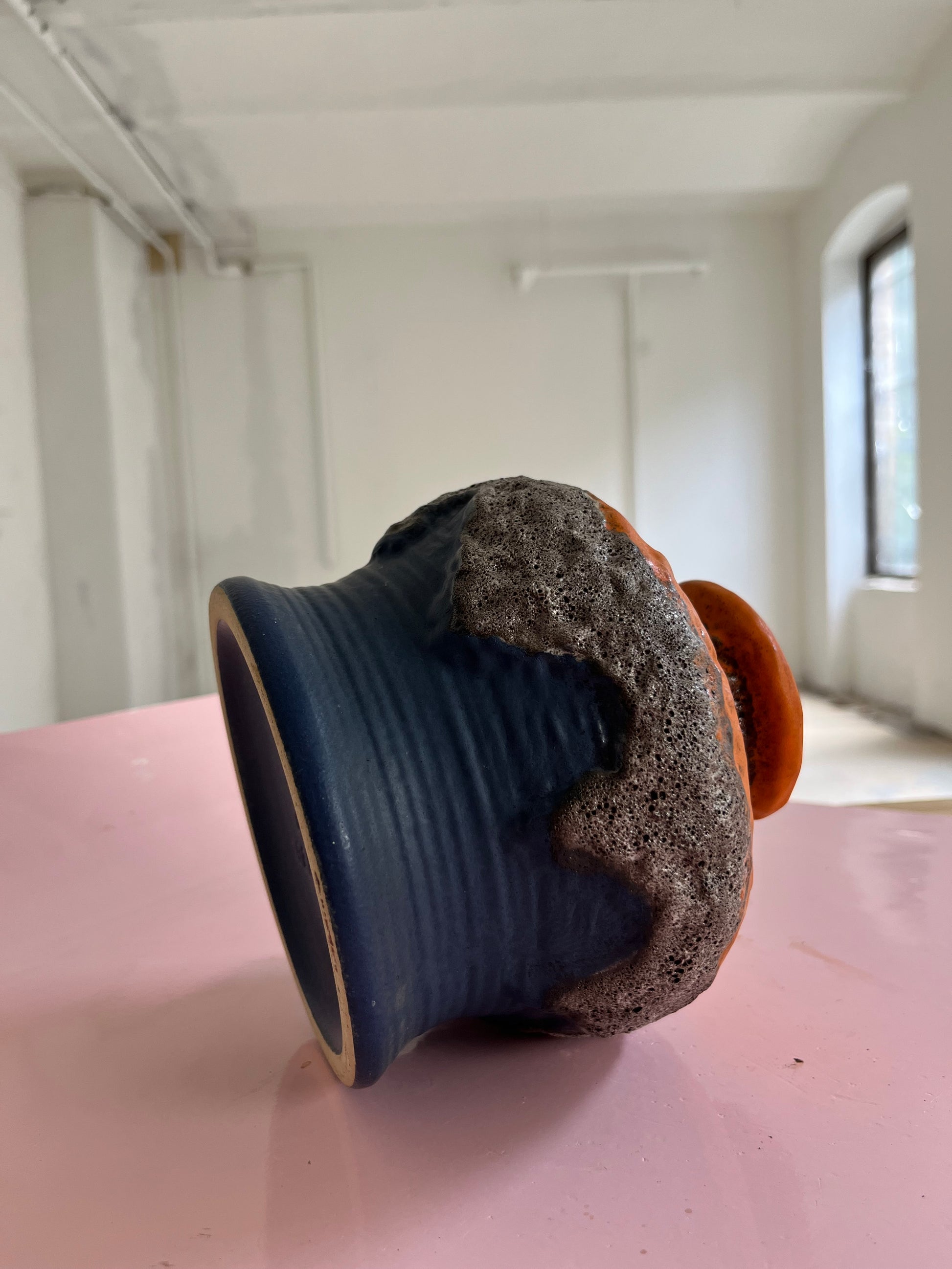 Vase 644-15 Fat Lava orange blau von Dümler & Breiden