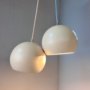 Set: 2x Kugellampe neu lackiert creme