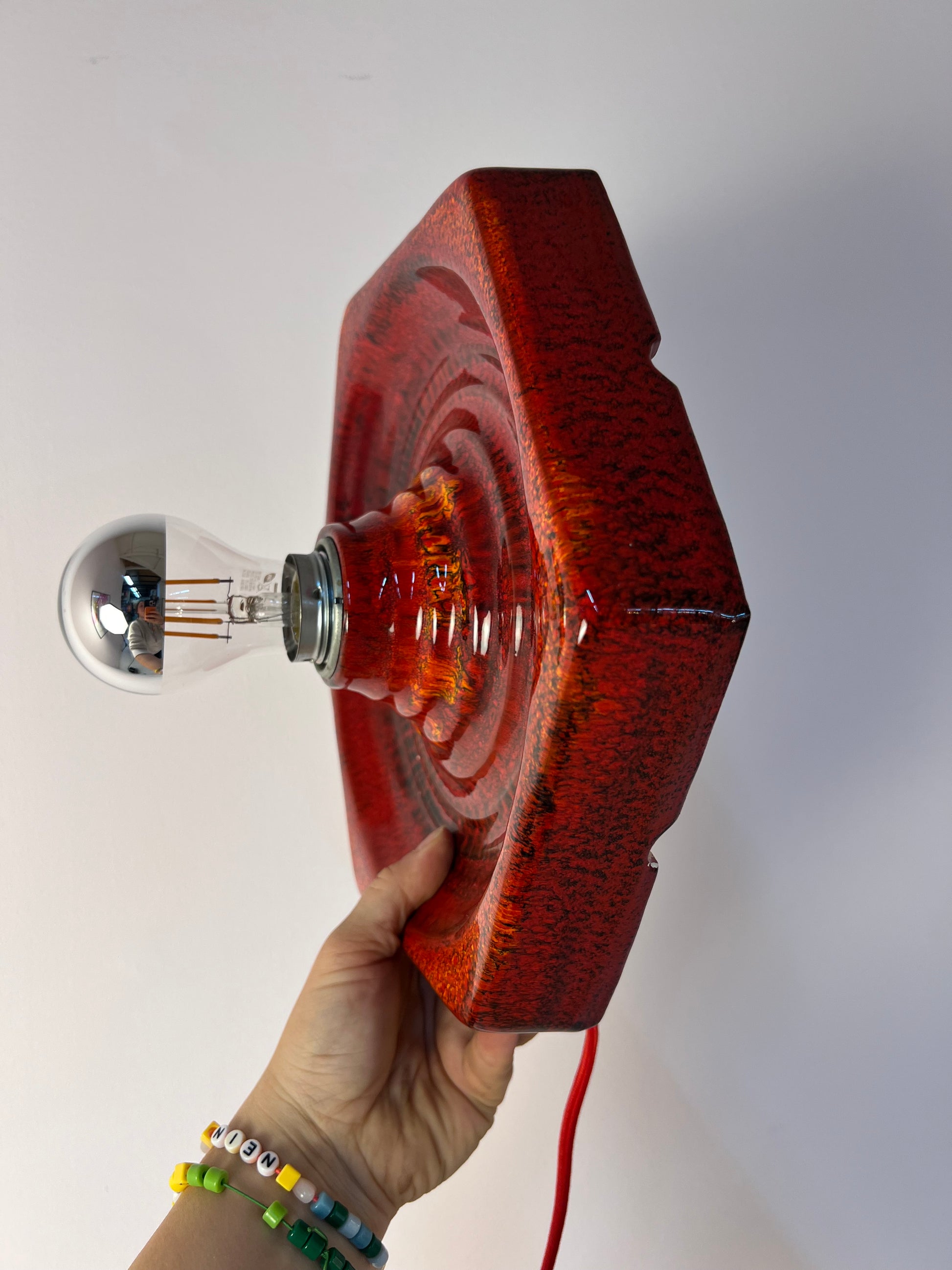 Wandlampe rot Keramik von Hustadt Leuchten