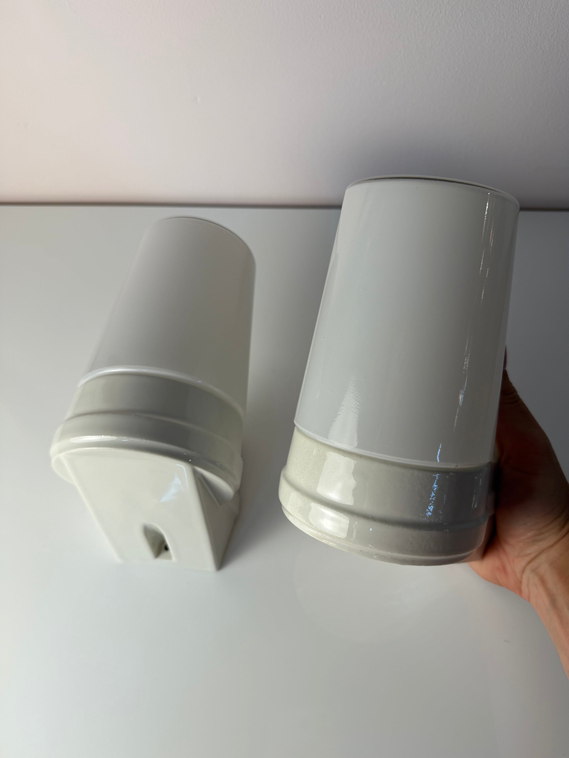 Set: 2x Wandlampe Modell 6070 weiß Sigvard Bernadotte für Ifö