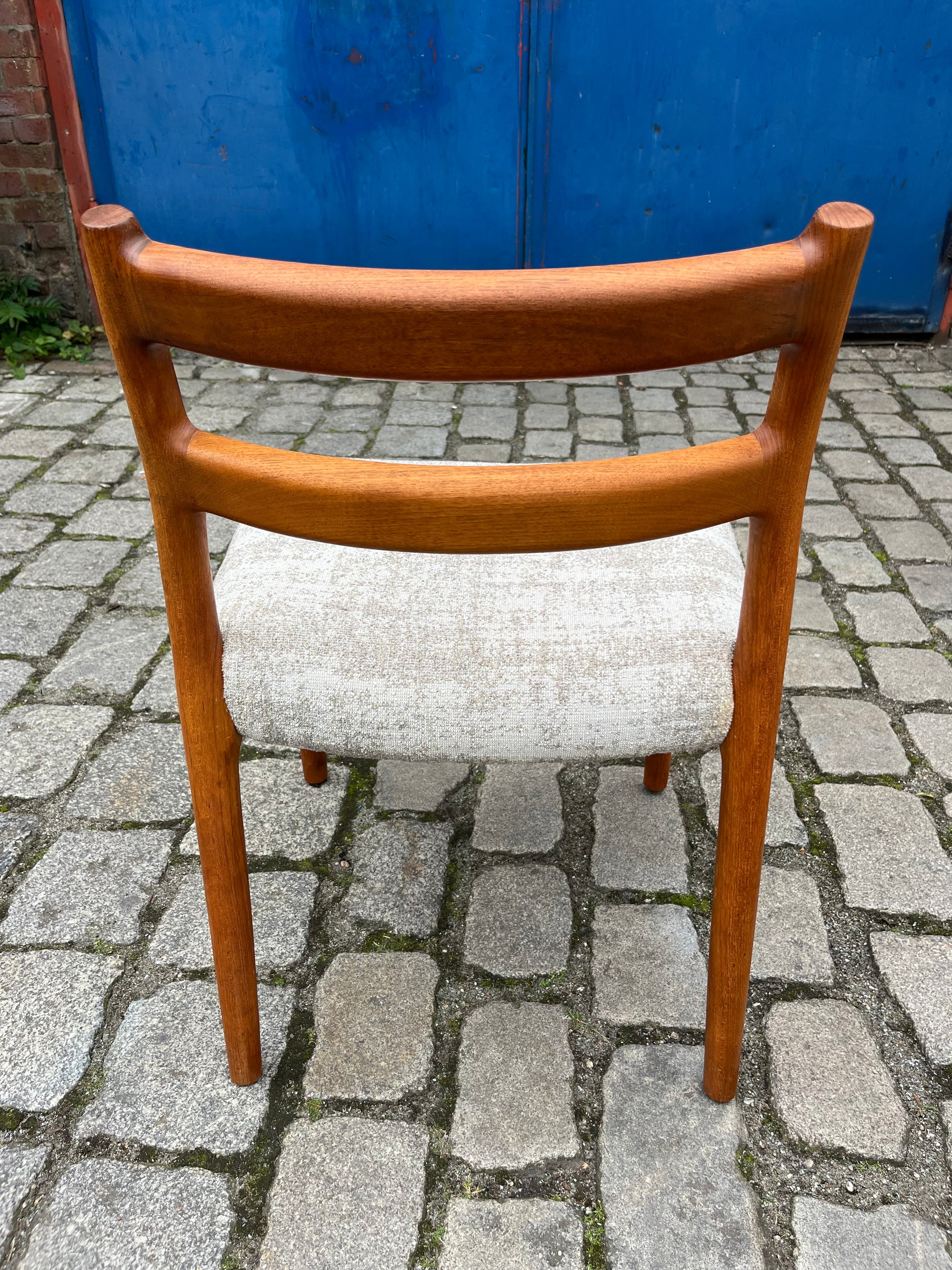 Polsterstuhl hellgrau Teak von J.L. Møller
