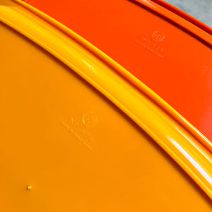 Set: 2x Tabletts orange gelb aus Hong Kong 70er