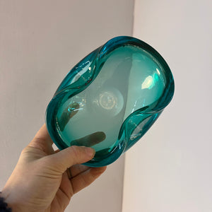 Aschenbecher blau Glas aus Dänemark