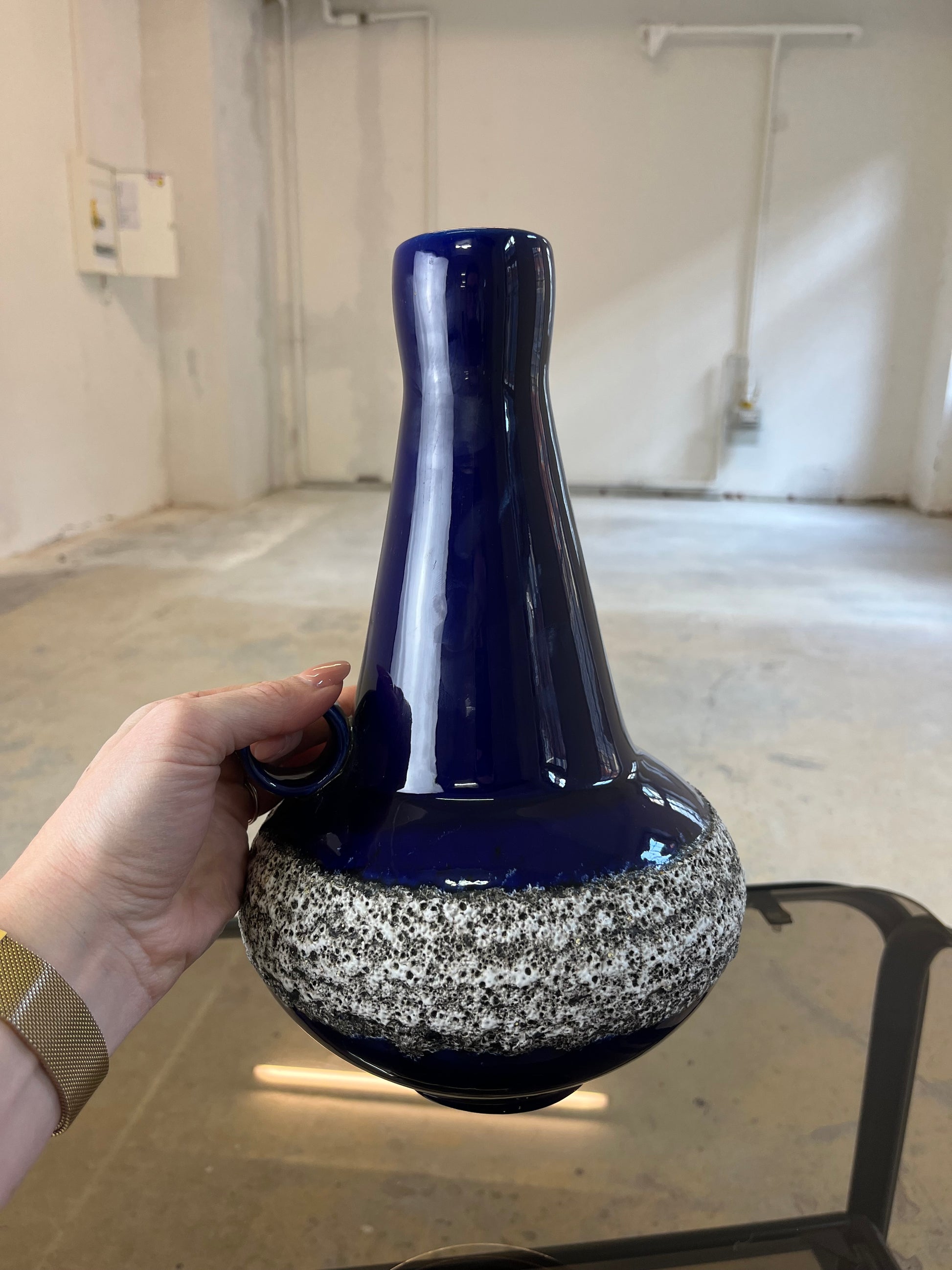 Vase 408-30 Fat Lava Königsblau von Fohr Keramik