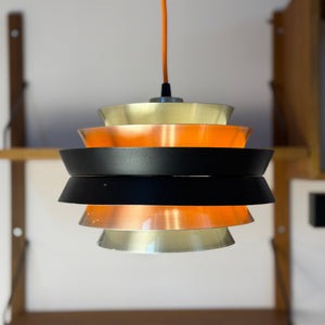 Lamellenlampe Trava silber schwarz orange von Carl Thore für Granhaga