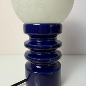 Tischlampe blau Keramik Glas von Cari Zalloni für Dümler & Breiden