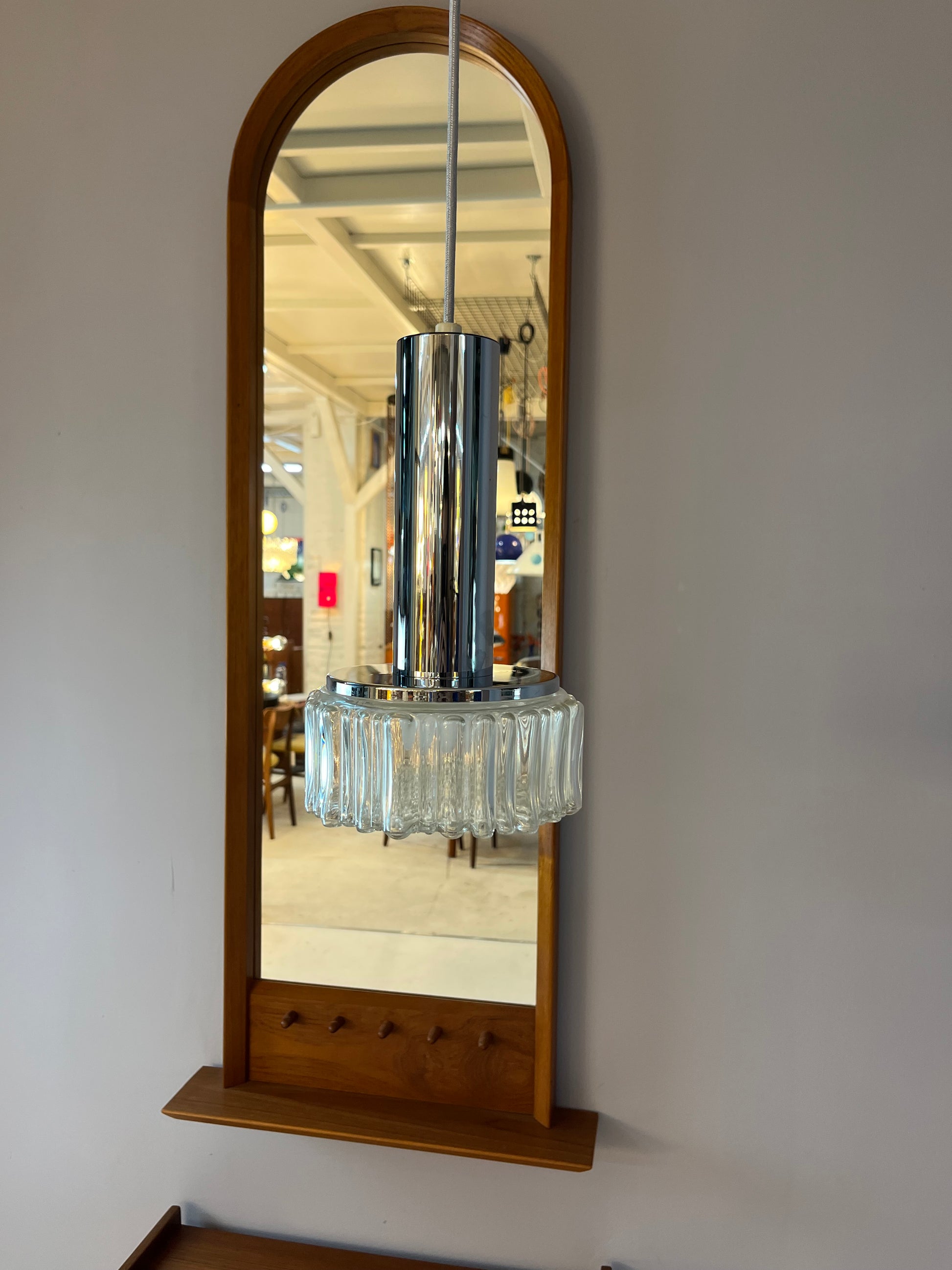 Pendelleuchte Modell P105 Glas Chrom von STAFF