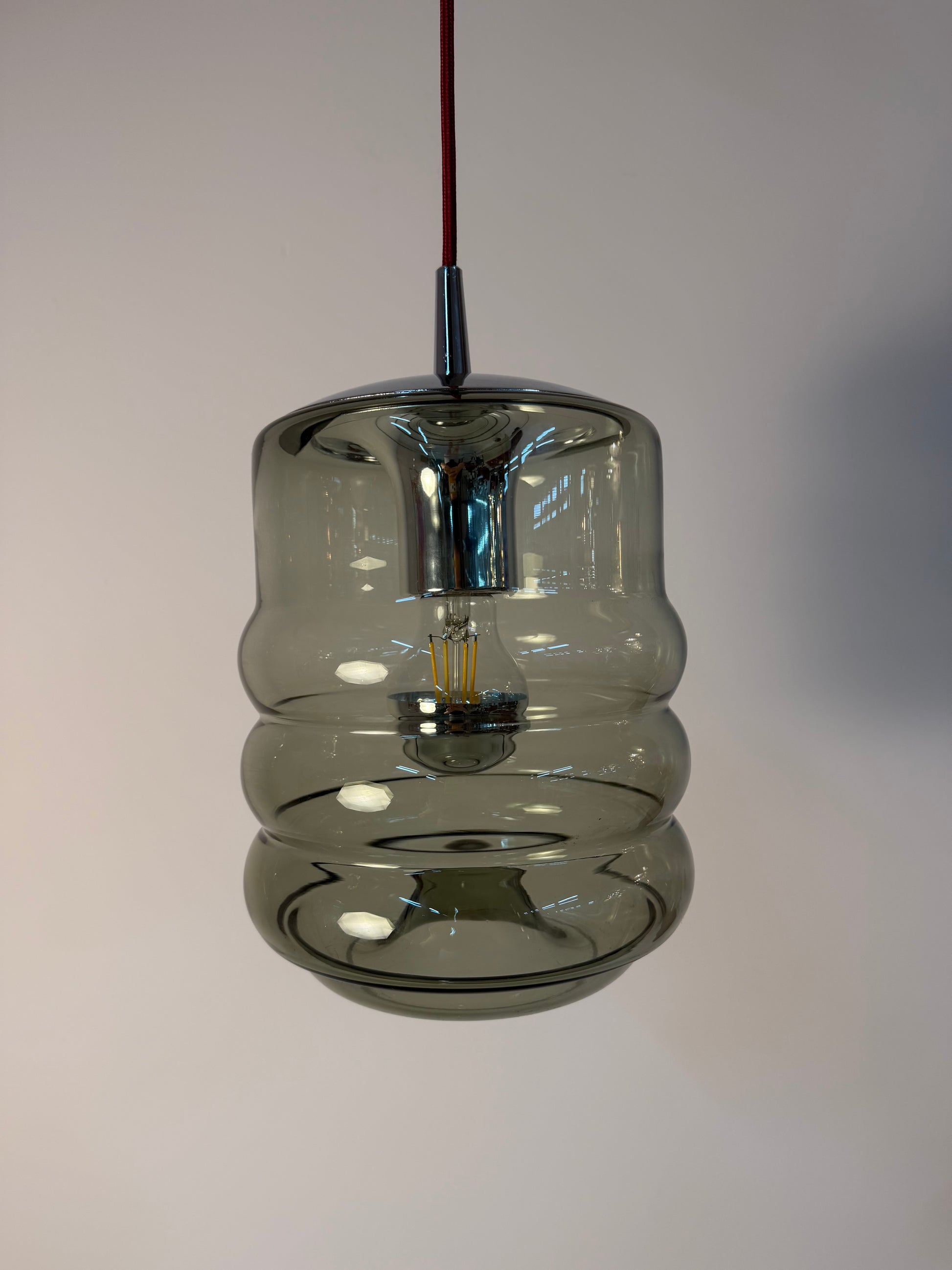 Hängelampe Rauchglas Chrom von Peill & Putzler