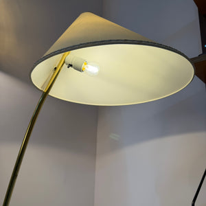 Stehlampe mit Marmorfuß & original Schirm von Rupert Nikoll