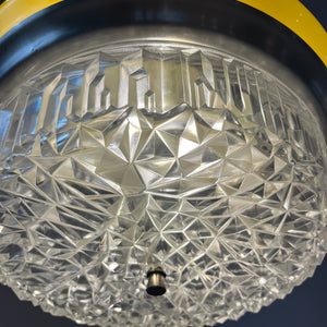 Hängelampe gelb Glas Metall