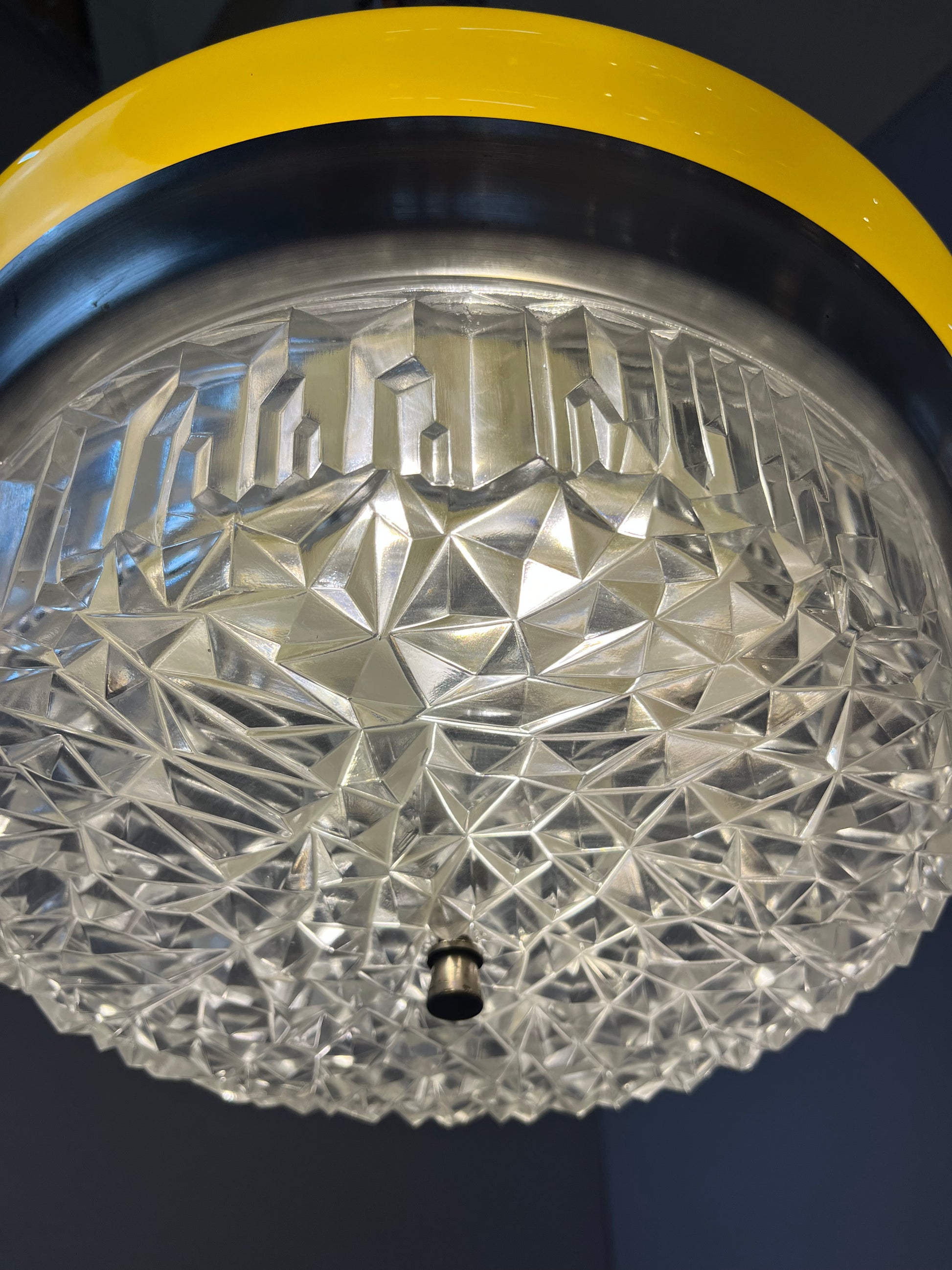 Hängelampe gelb Glas Metall