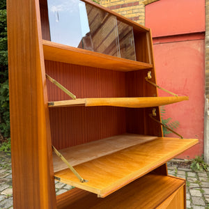 Schrank mit Klappfächern & Vitrine von VEB Möbelindustrie Halle
