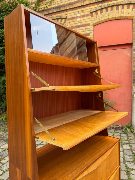 Schrank mit Klappfächern & Vitrine von VEB Möbelindustrie Halle