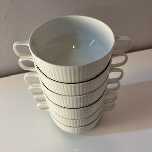 Set: 6x Suppentasse mit Untertasse Modulation Secunda grün von Tapio Wirkkala für Rosenthal