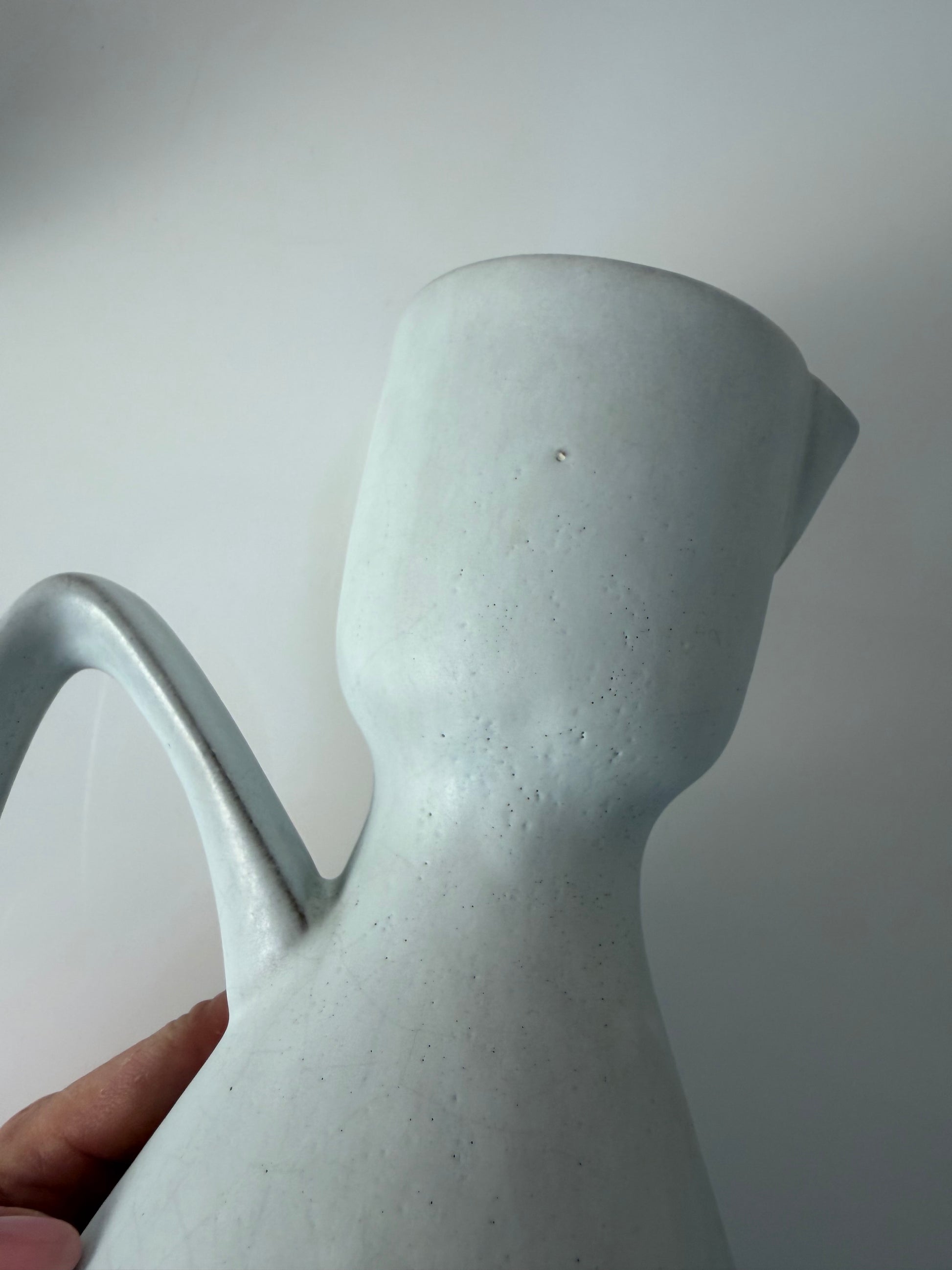 Set: Vase und Karaffe mintgrün weiß Keramik aus Westdeutschland