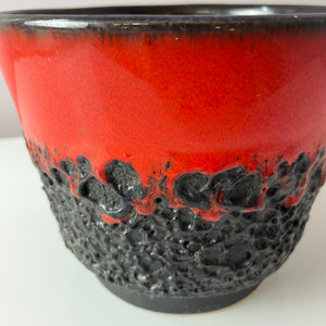 Blumentopf Fat Lava rot braun Keramik