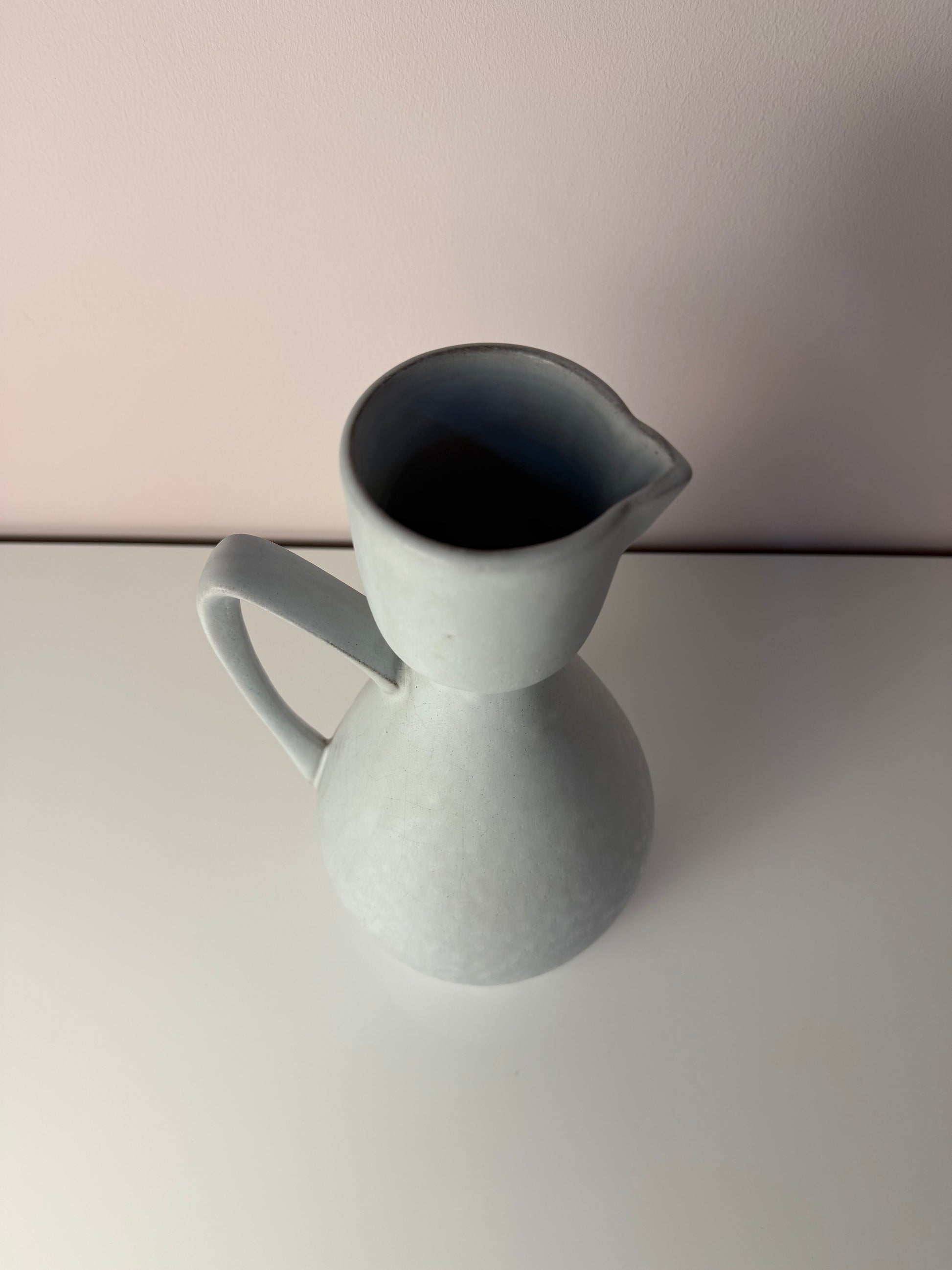 Set: Vase und Karaffe mintgrün weiß Keramik aus Westdeutschland