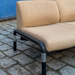 2-Sitzer Sofa 712/2 braun schwarz von Hans Peter Piehl für Wilkhahn