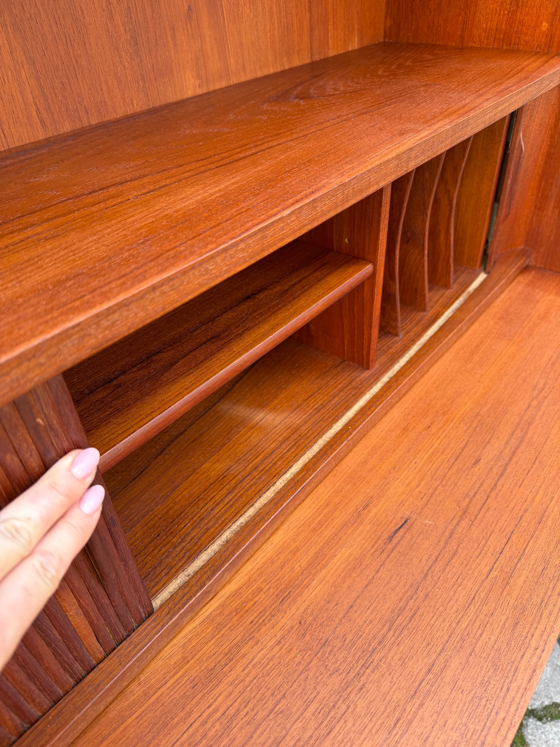 Bücherregal Teak mit Sekretär von Johannes Sorth für Nexø