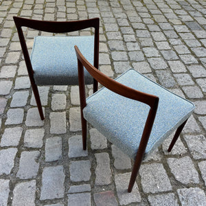 Set: 2x Polsterstuhl blau Palisander