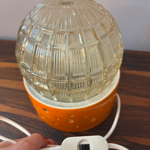 Tischlampe orange weiß von Gerold Porzellan Bavaria