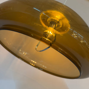 Hängelampe braun transparent Kunststoff