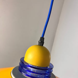 Hängelampe neu lackiert orange blau aus Dänemark