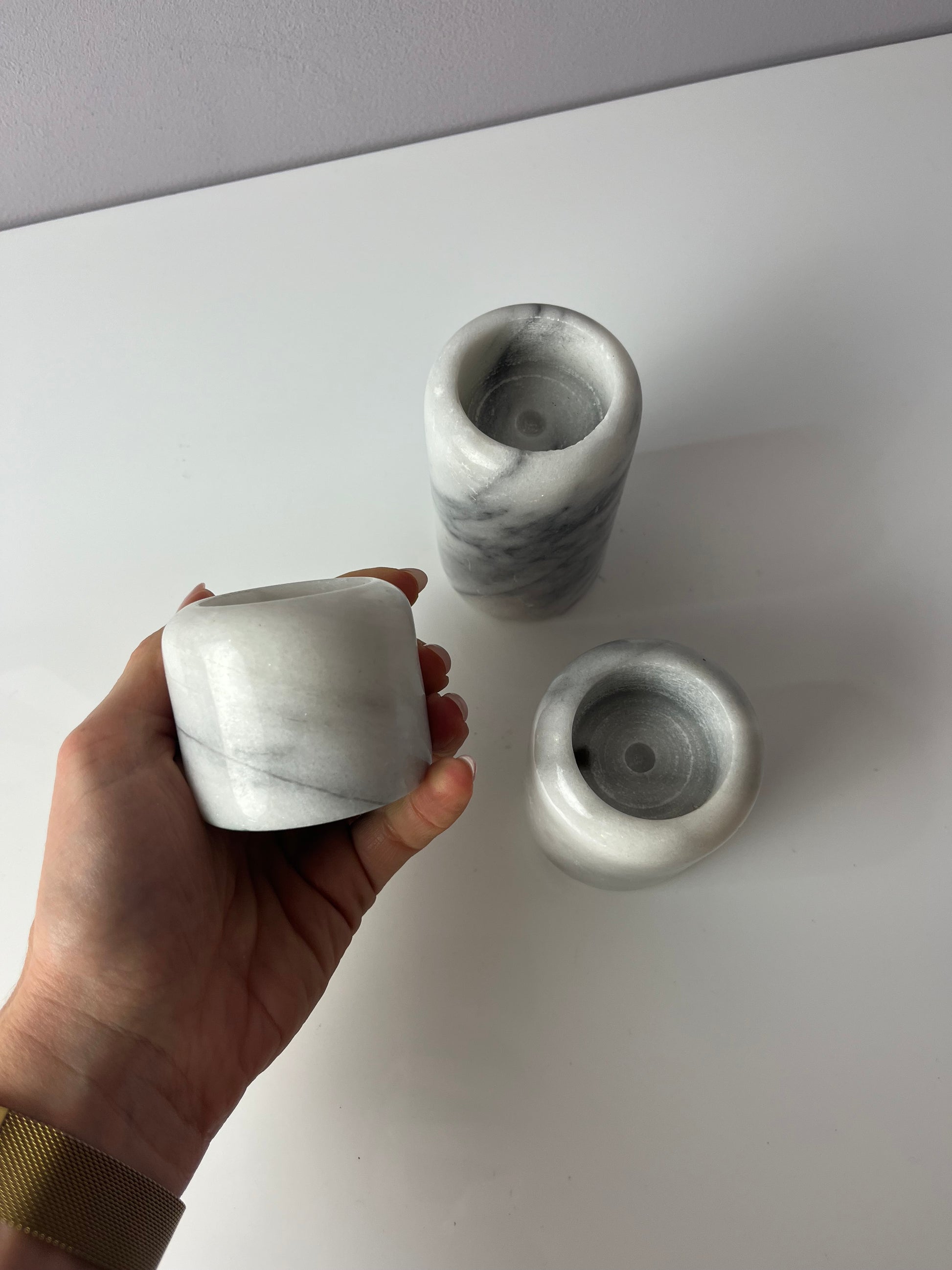 Set: Trio Kerzenständer Marmor