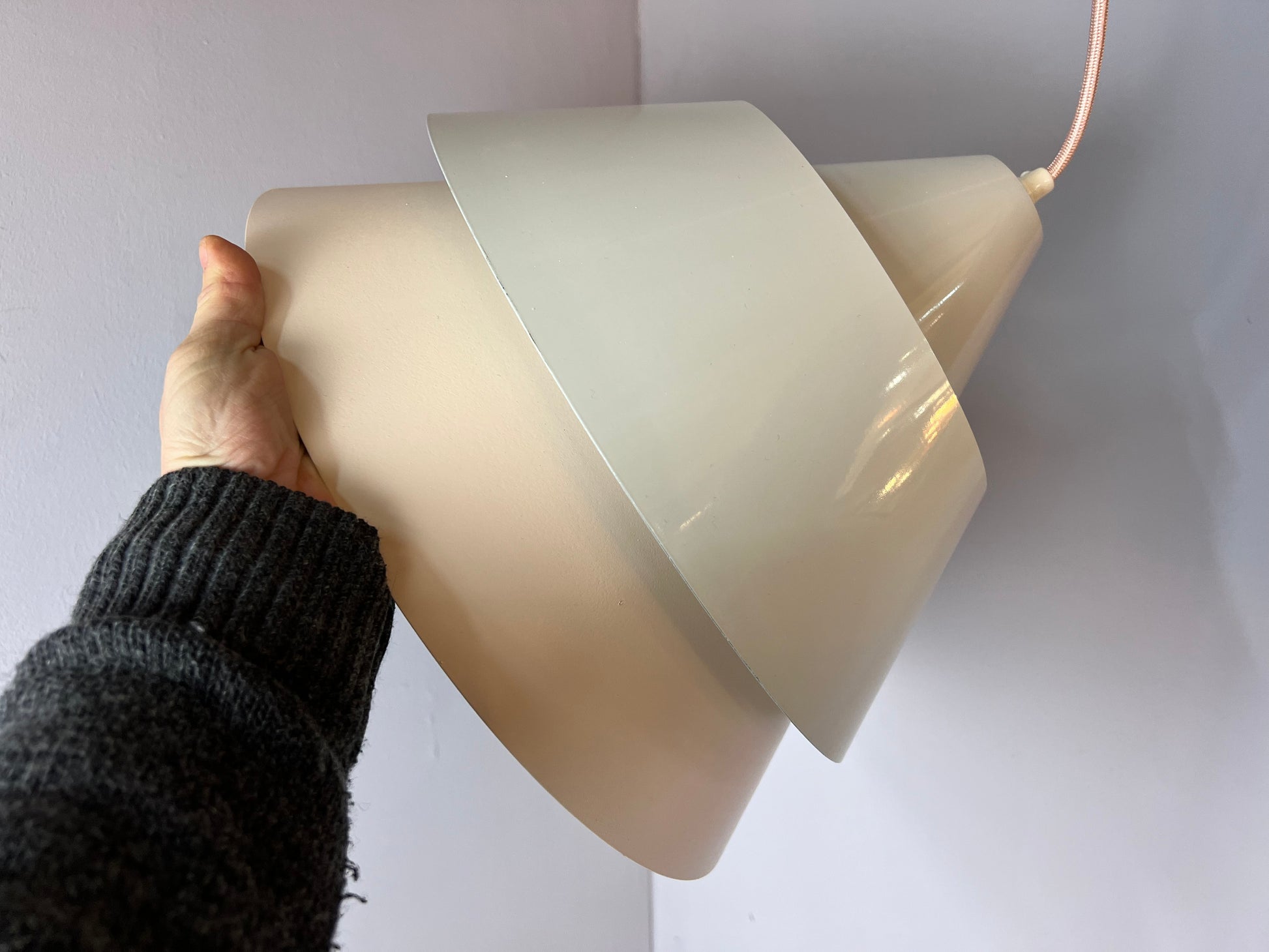 Lamellenlampe Zone weiß von Jo Hammerborg für Fog & Mørup