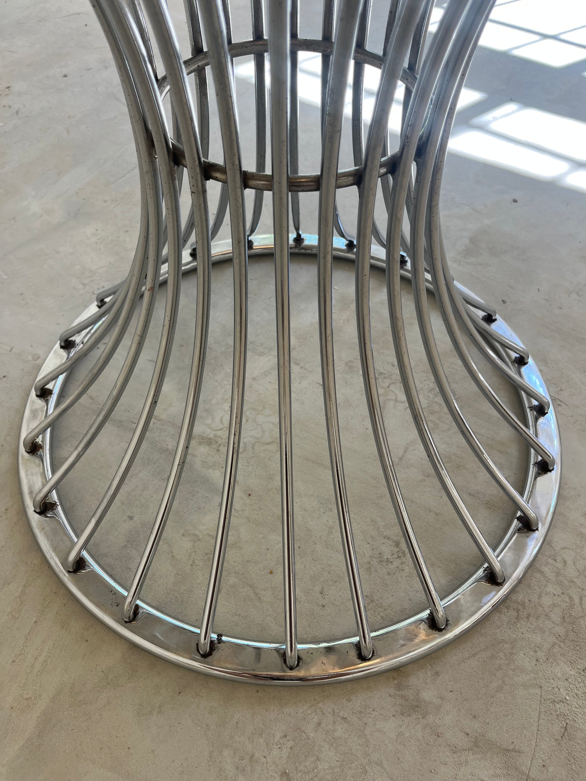 Runder Esstisch Rauchglas Chrom von Gastone Rinaldi für Rima