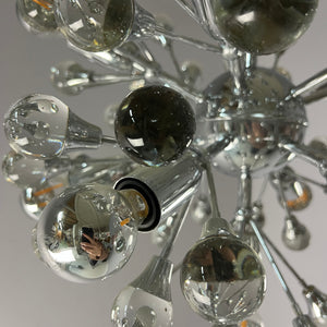 Sputnik Kronleuchter Chrom Glas aus Italien