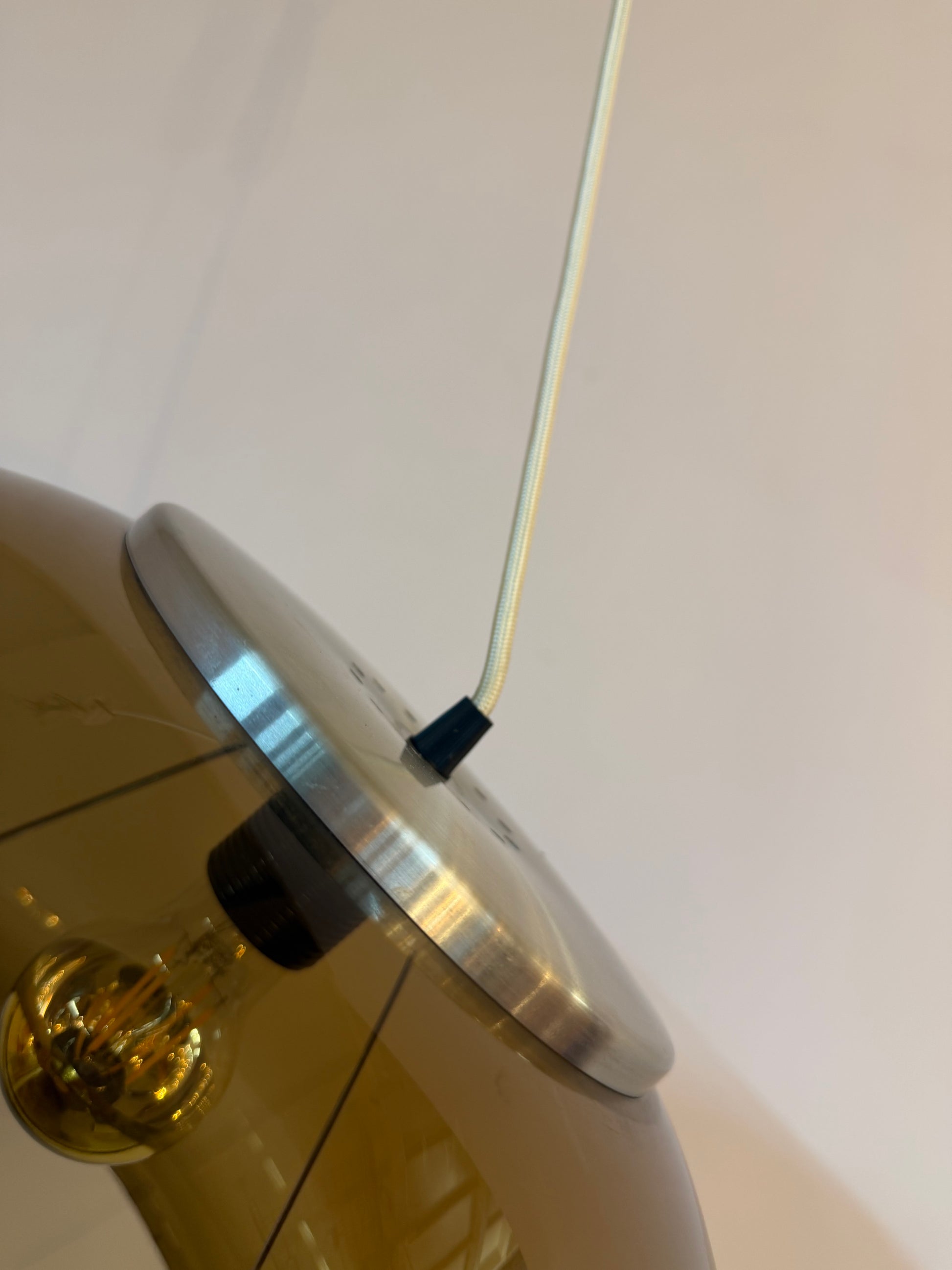 Hängelampe braun transparent Kunststoff
