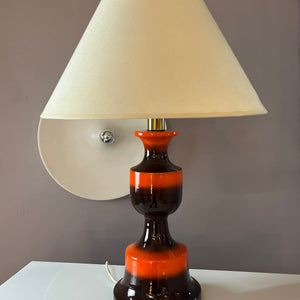 Tischlampe orange braun Keramik aus Westdeutschland