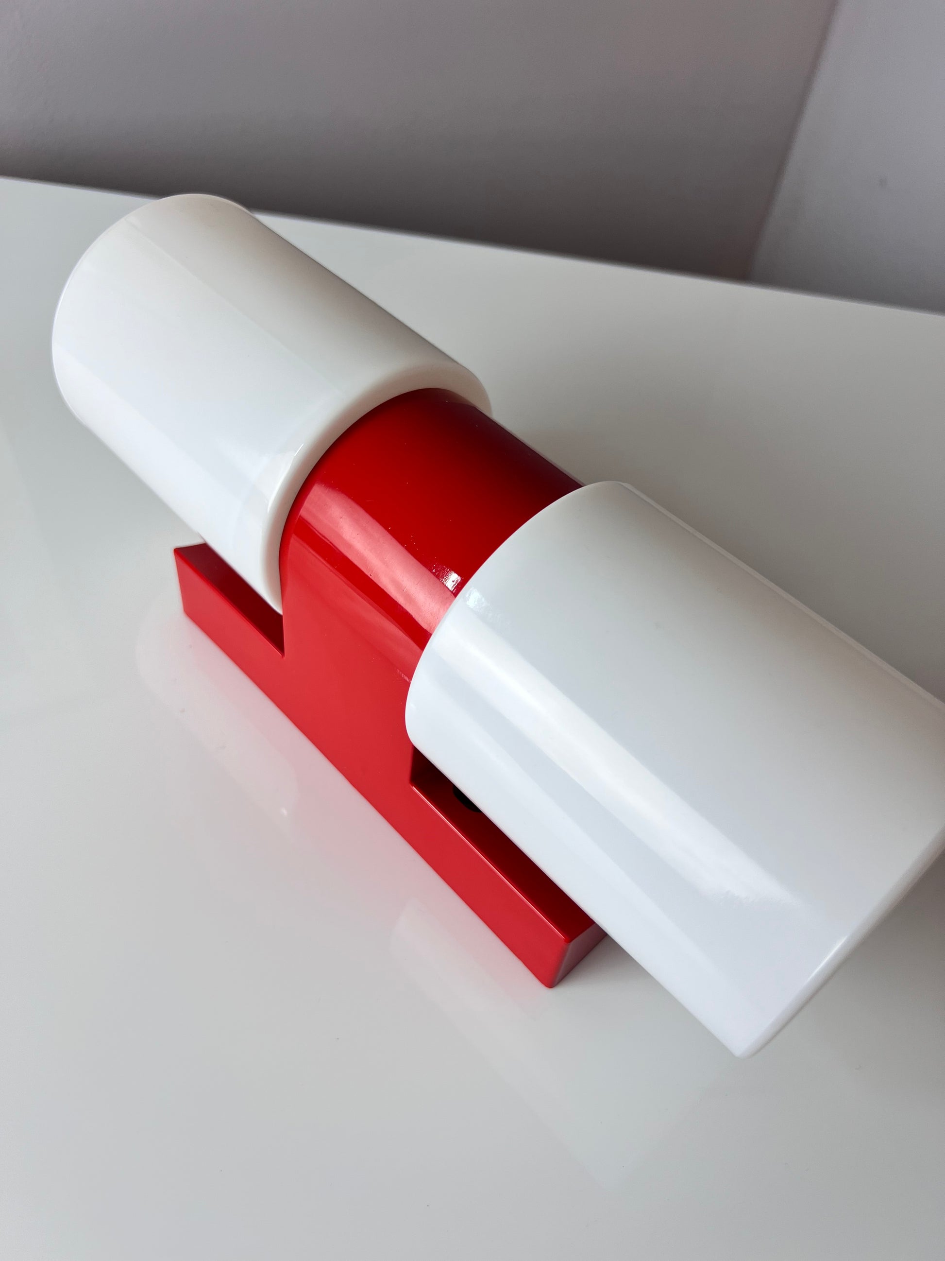 Badlampe rot Kunststoff & Opalglas