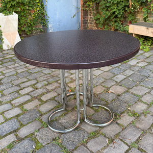 Runder Esstisch Aubergine Chrom