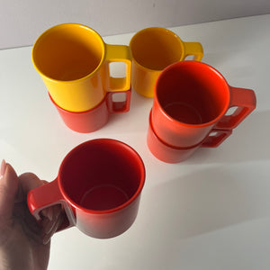 Set: 6x Tasse gelb rot orange von Rosti Mepal