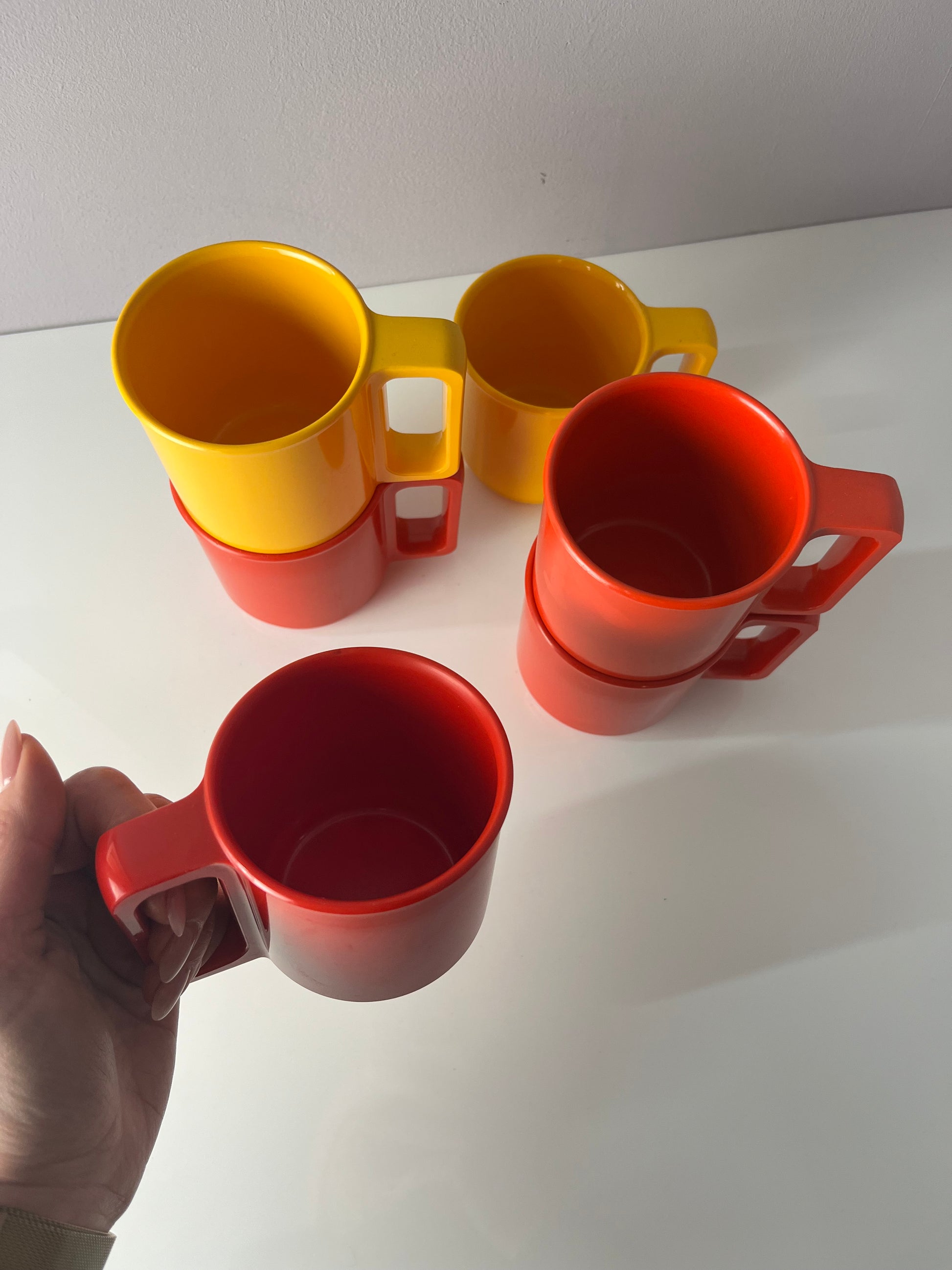 Set: 6x Tasse gelb rot orange von Rosti Mepal