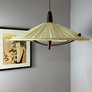 Hängelampe beige braun Teak von Temde