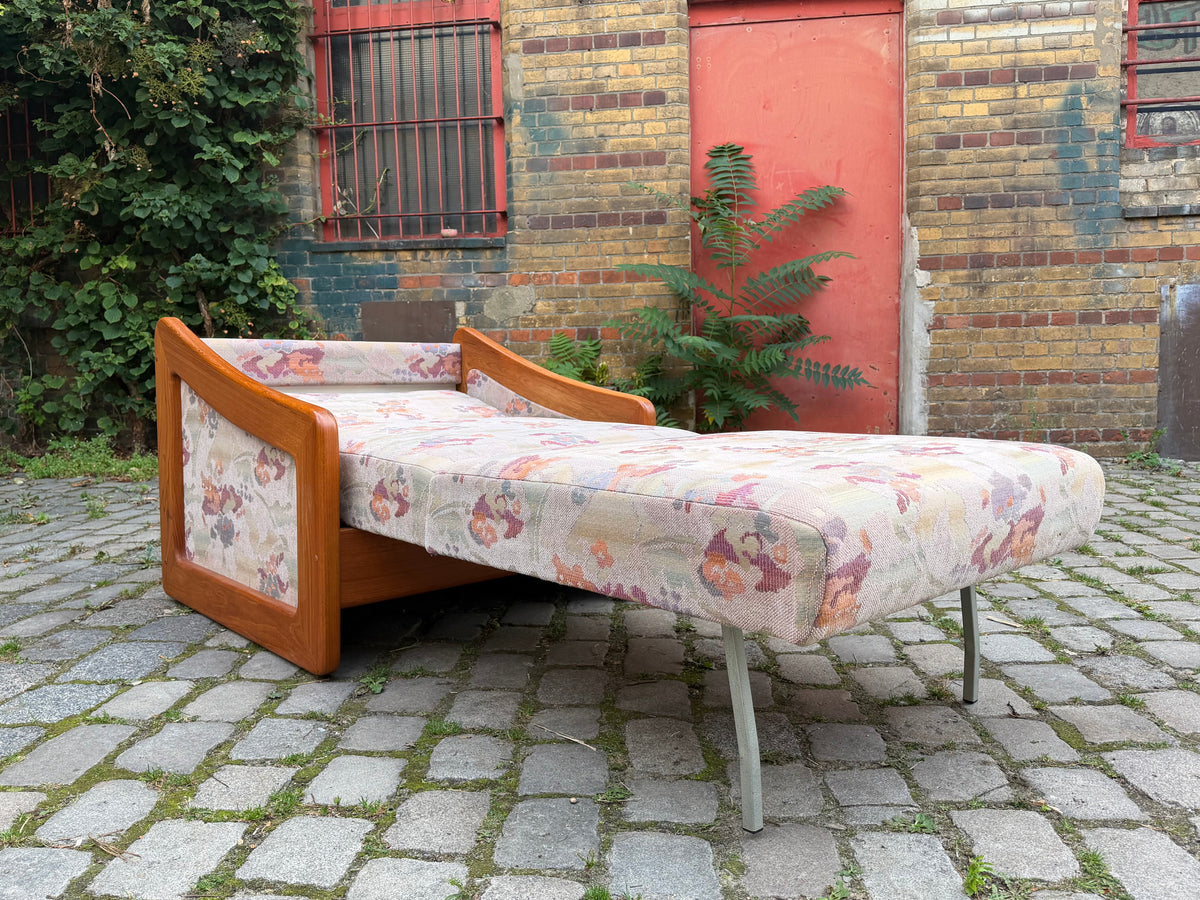Schlafsessel / Gästebett Teak Textilstoff aus Dänemark