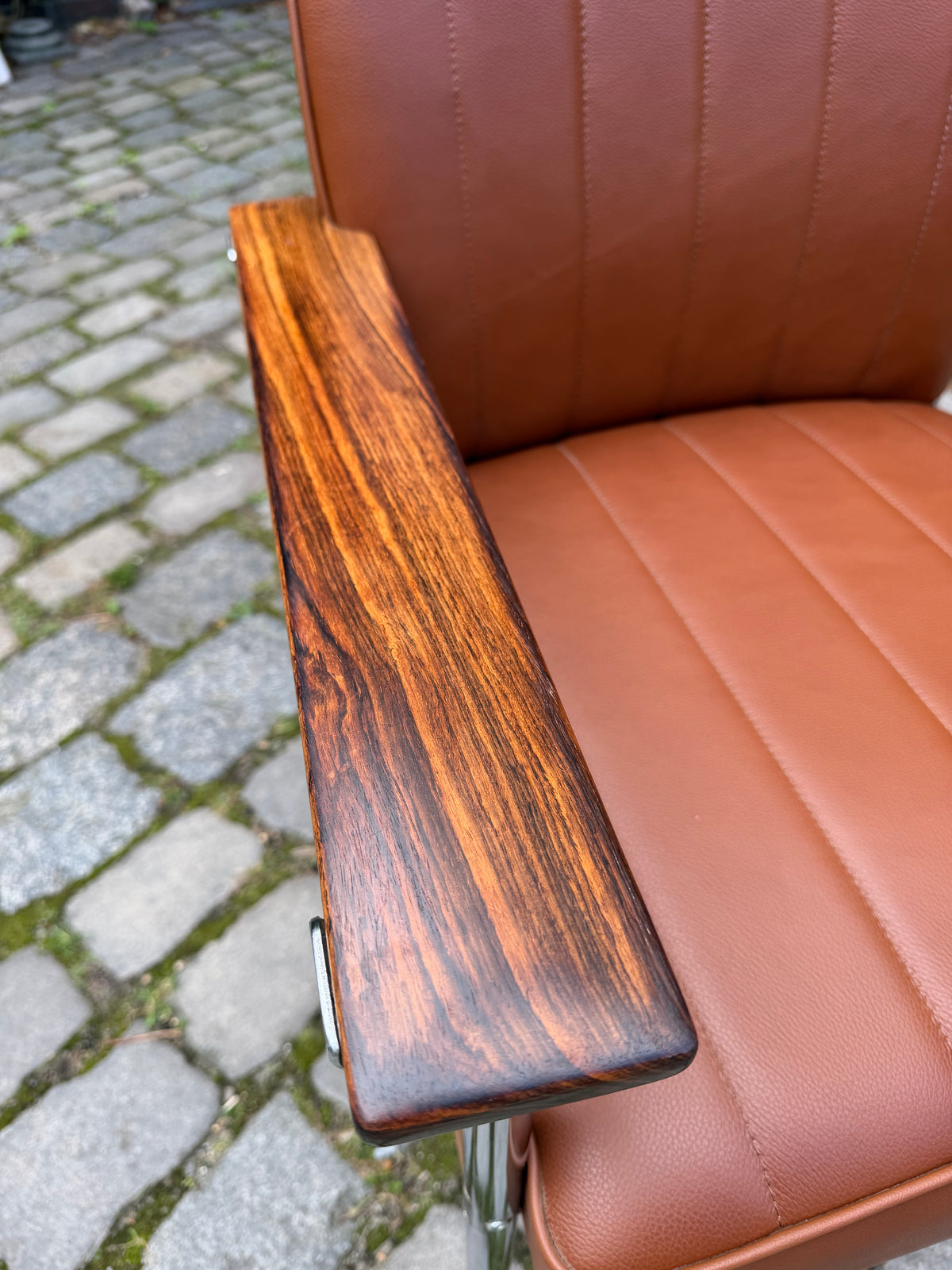 Armlehnstuhl braun Echtleder Palisander von Sven Ivar Dysthe für Dokka