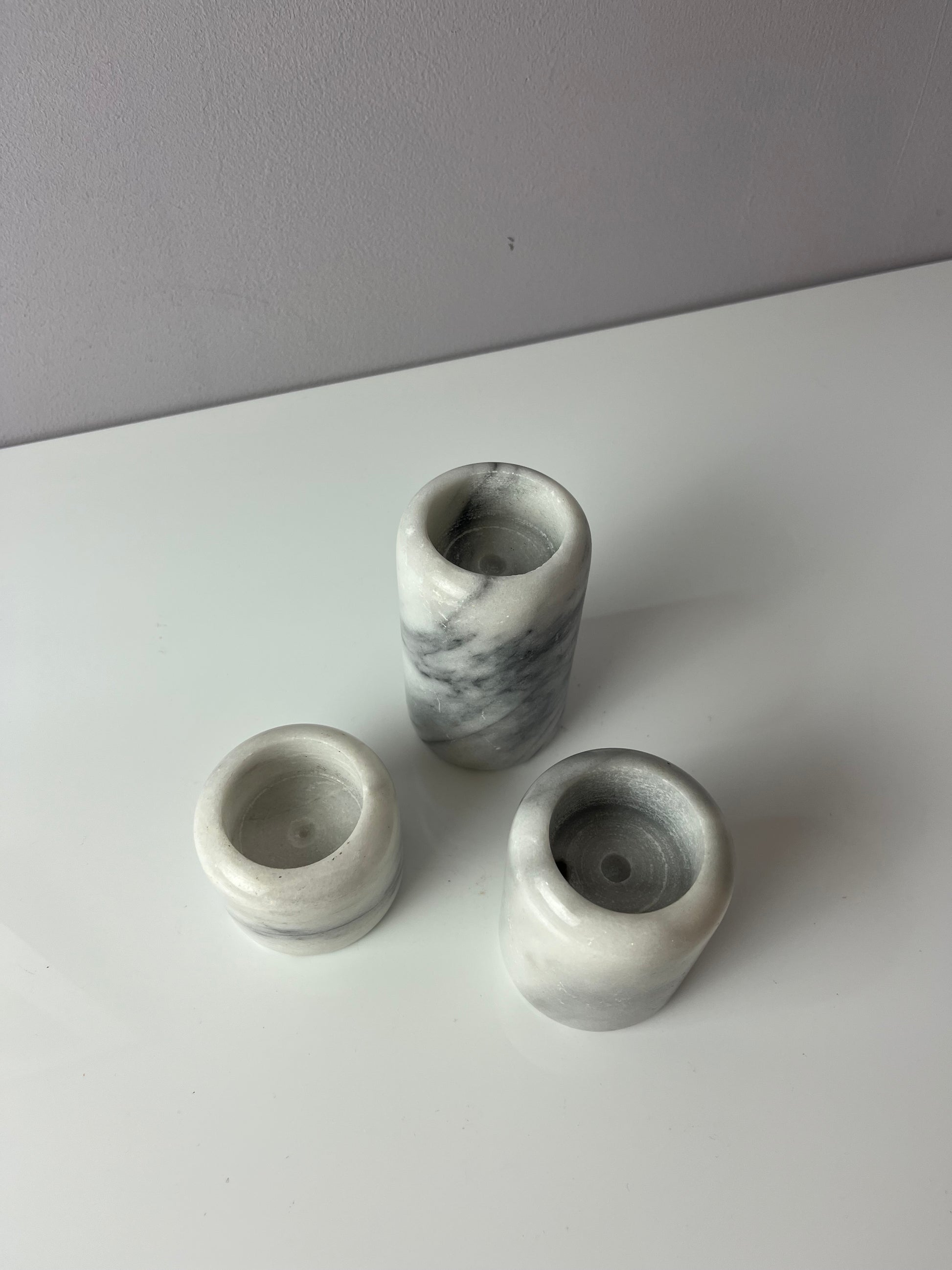 Set: Trio Kerzenständer Marmor