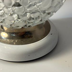 Kugel-Tischlampe weiß Strukturglas