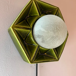 Wandlampe grün Keramik von Honsel