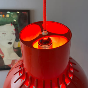 Hängelampe Solar rot Kunststoff von Svend Middelboe für Nordisk