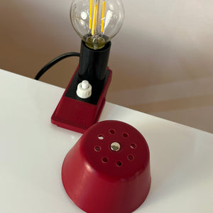 Klemmlampe rot mit Kunststoffschirm & Schalter von Elios