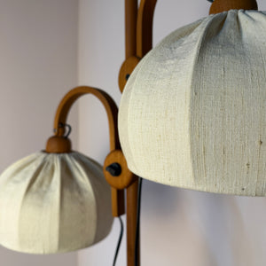 Stehlampe Maiglöckchen von Domus Teak und Rohseide